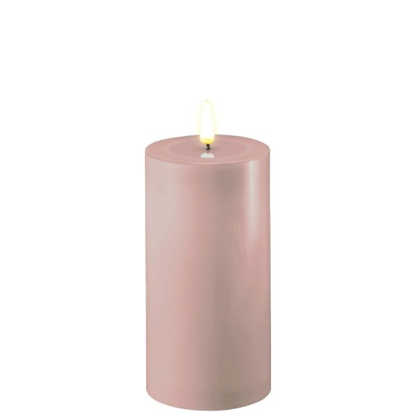 LED Real flame Candle Ø7,5x15 cm, Rose - Deluxe Homeart