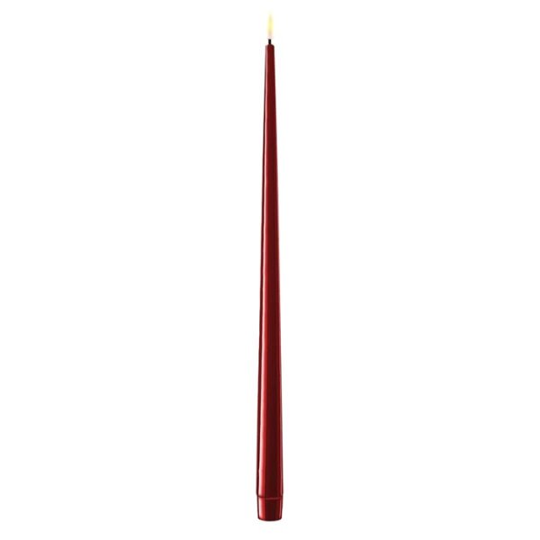 LED Dinner Candle Shiny, Ø2,2x38 cm, 2 pcs, Bordeaux - Deluxe Homeart