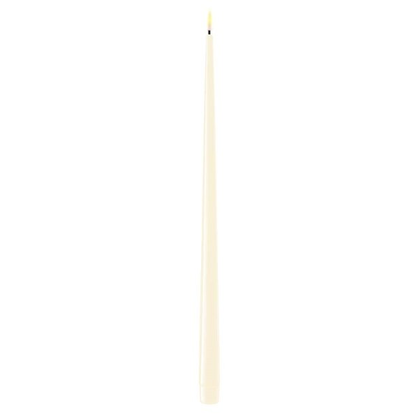 LED Dinner Candle Shiny, Ø2,2x38 cm, 2 pcs, Cream - Deluxe Homeart