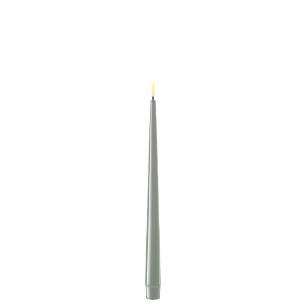 LED Dinner Candle Shiny, Ø2,2x28 cm, 2 pcs, Salvie Green - Deluxe Homeart