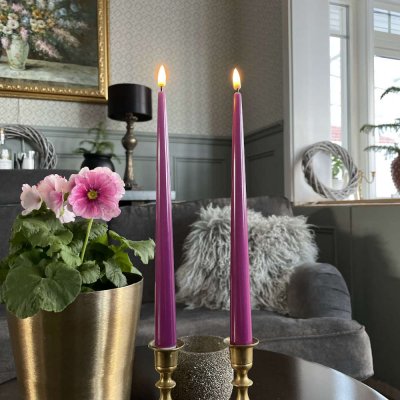 LED-kronljus-lackad-h28cm-magenta