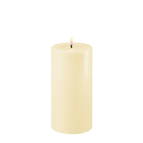 LED Blockljus Ø7,5x15 cm, Cream - Deluxe Homeart