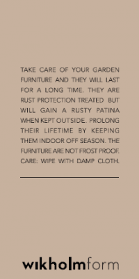 Skötselinstruktioner för bord Amalfi